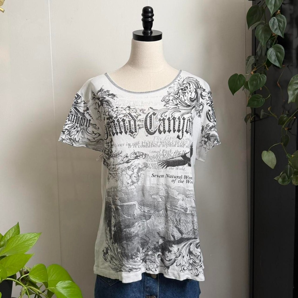 Big Bang Clothing Grand Canyon Y2K All Over Print Graphic Tee White XL